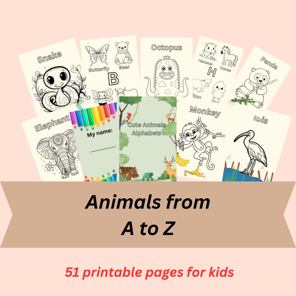51 ABC Printable alphabet animal coloring pages
