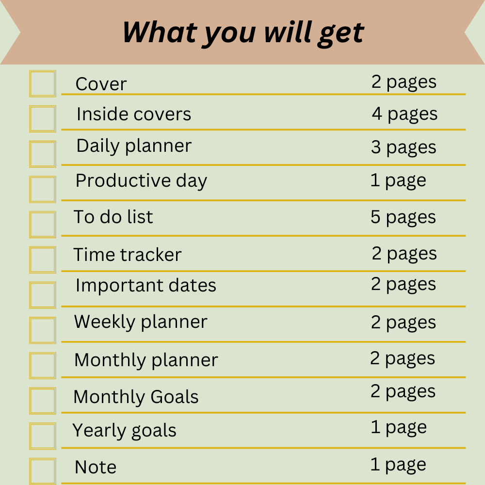 50 printable all year round planner and organizer, goal tracker and more