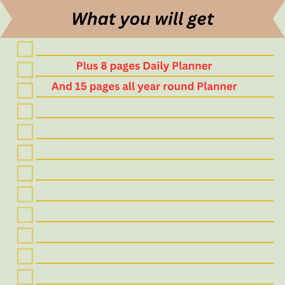 50 printable all year round planner and organizer, goal tracker and more