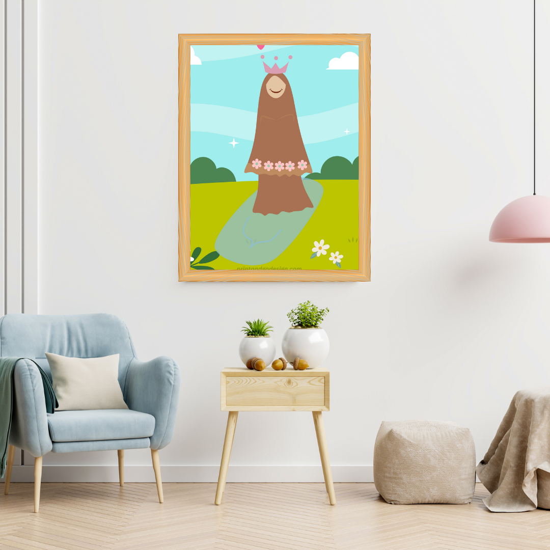 Beautiful Hijab Wall Art print- set of 5- in multi tones, modern print for any room decor