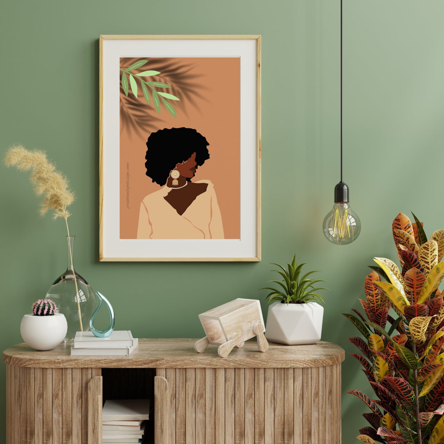 SET OF 2 | Black Woman Wall Art Prints | Melanin Fashion Illustration Set | Contemporary Boho Decor