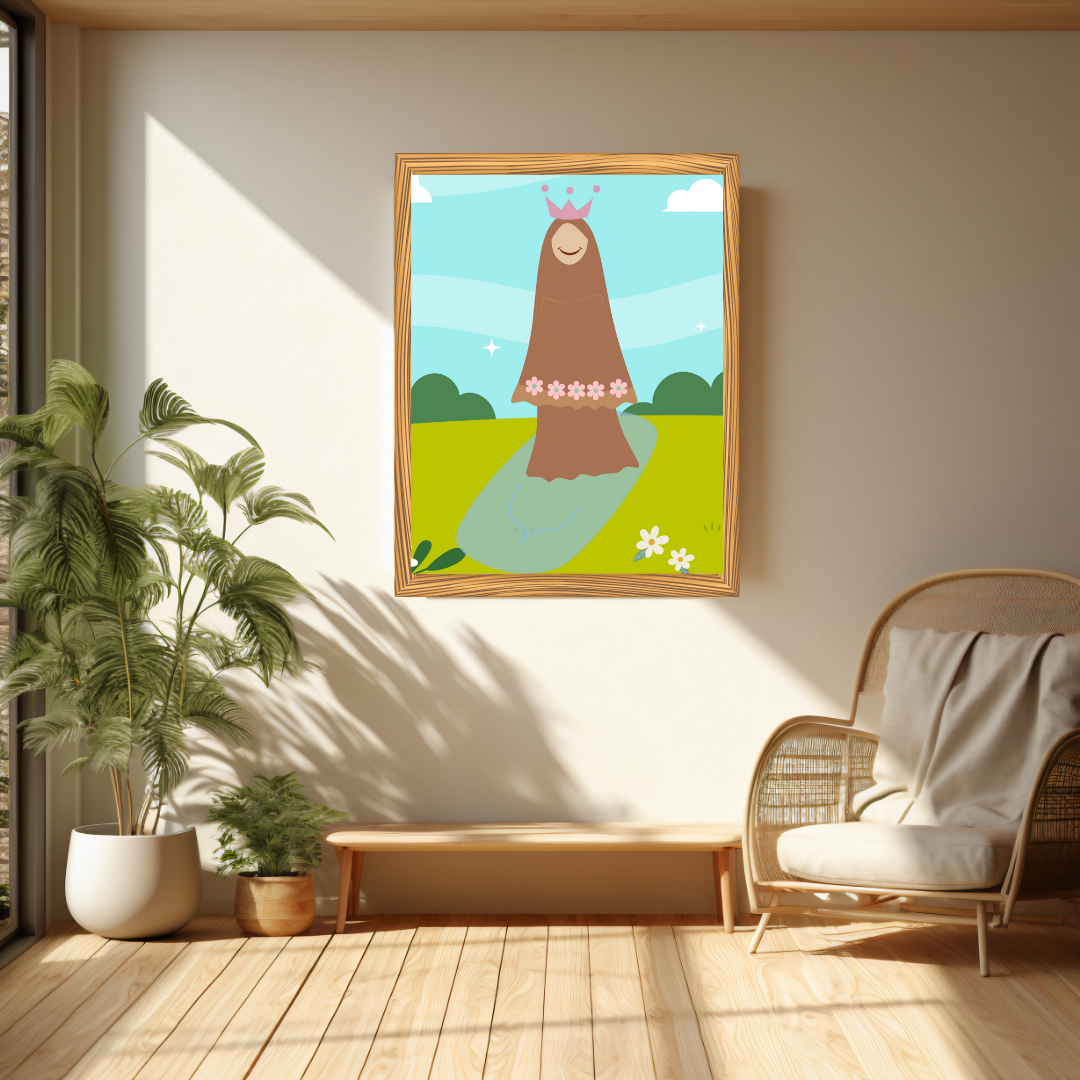 Beautiful Hijab Wall Art print- set of 5- in multi tones, modern print for any room decor