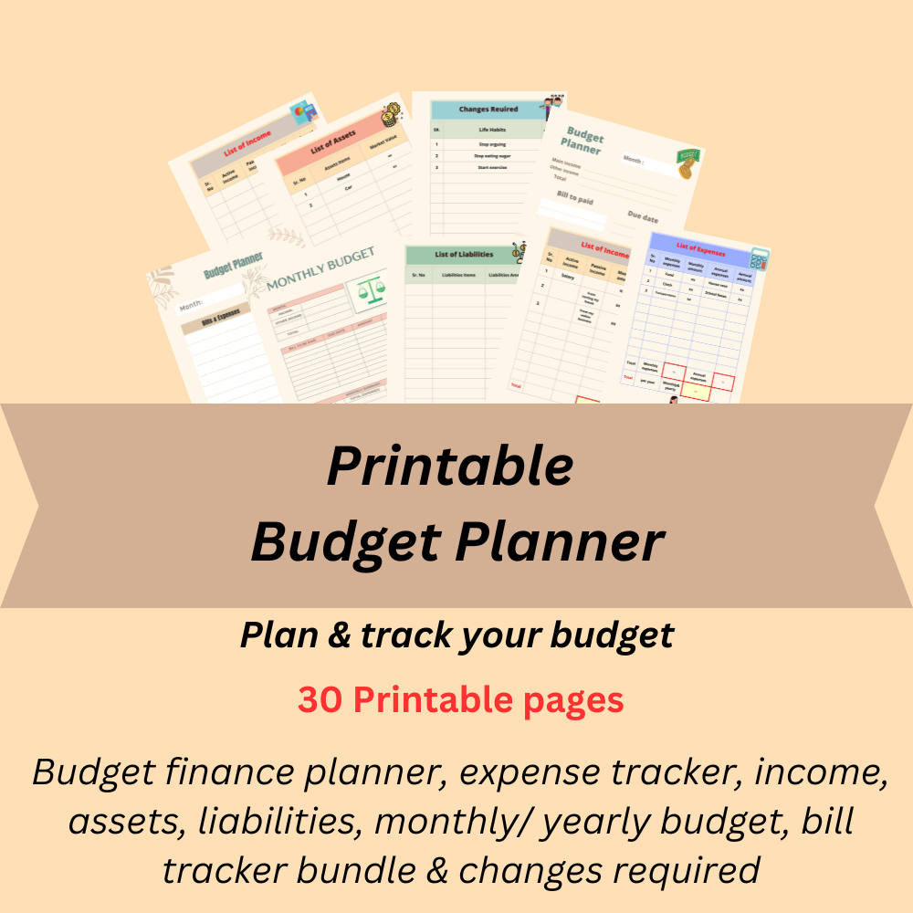 30 Printable budget planner to plan and track your budget