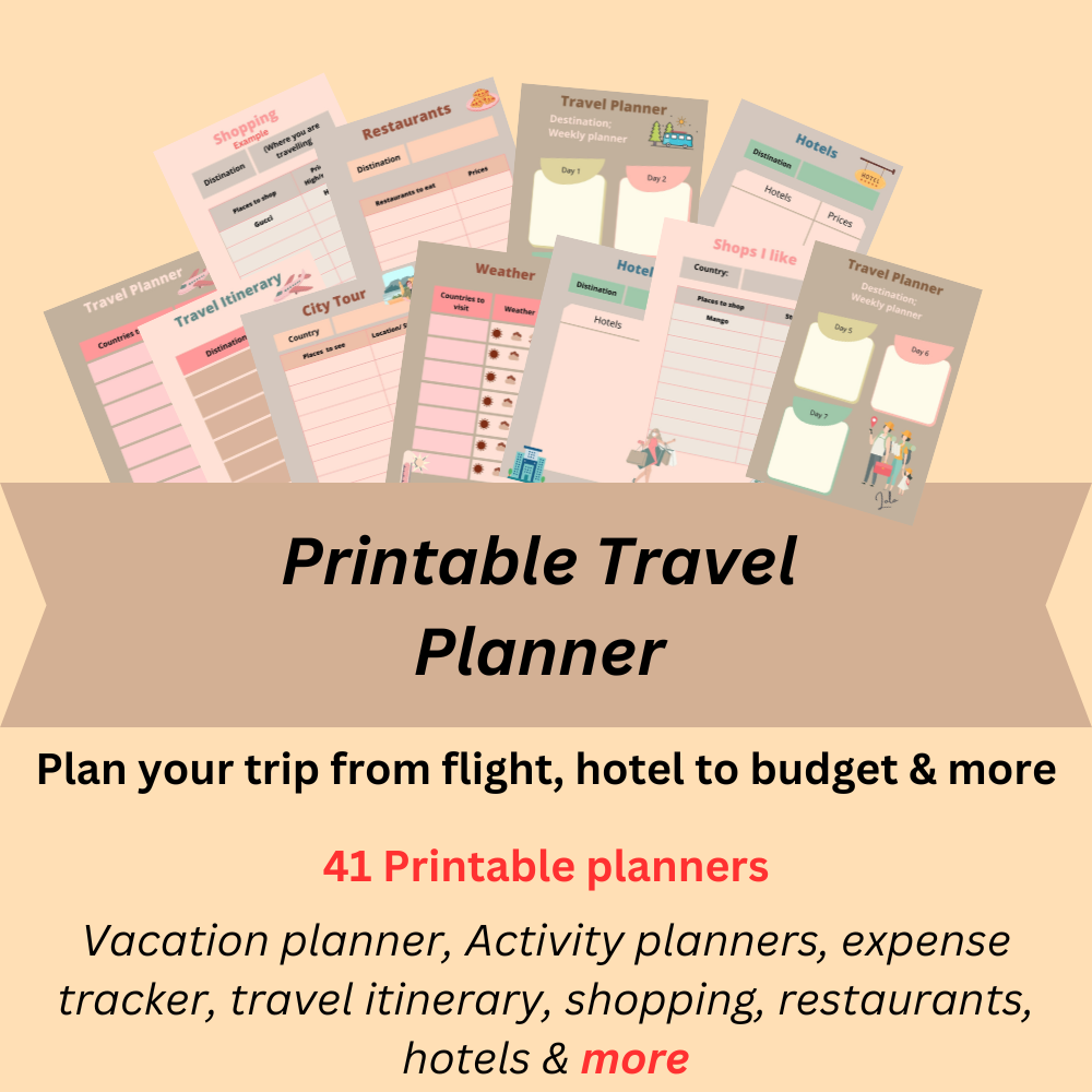 41 printable travel planner from flight to hotel, budget and more