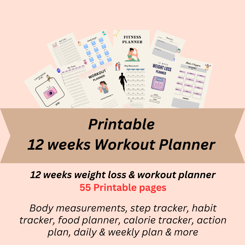 55 printable Weight loss and workout planner