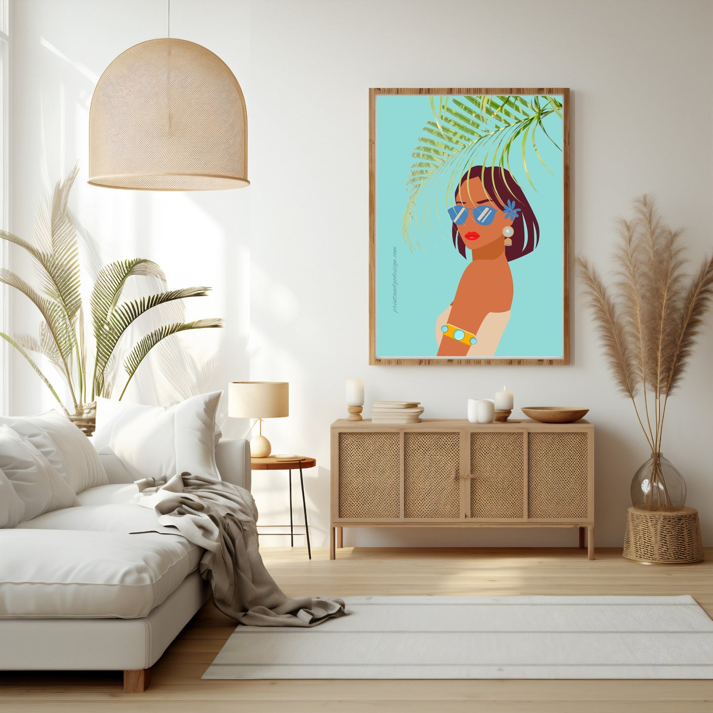 SET OF 2 (+2 BONUS) | Melanin Wall Decor Set | Modern Black Woman Prints | Boho Chic Home Wall Art