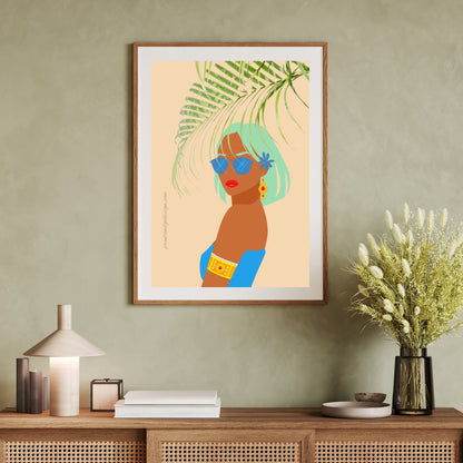 SET OF 2 (+2 BONUS) | Melanin Wall Decor Set | Modern Black Woman Prints | Boho Chic Home Wall Art