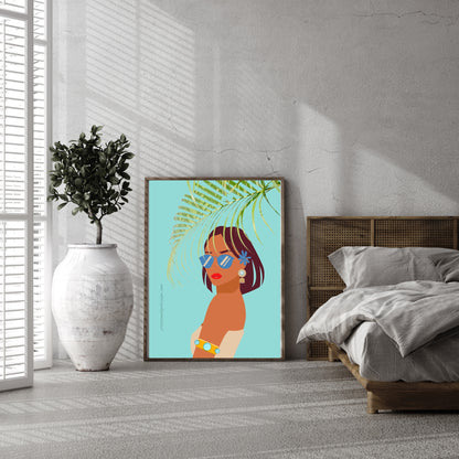 SET OF 2 (+2 BONUS) | Melanin Wall Decor Set | Modern Black Woman Prints | Boho Chic Home Wall Art