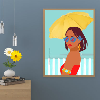 SET OF 2 | Black Girl Magic Wall Art | Melanin Illustration Prints Set | Boho Gallery Decor