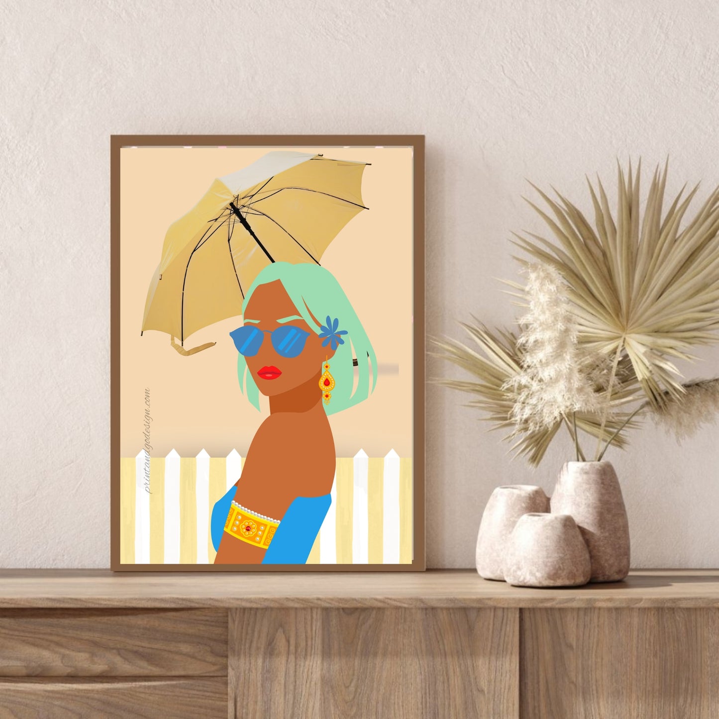 SET OF 2 | Black Girl Magic Wall Art | Melanin Illustration Prints Set | Boho Gallery Decor
