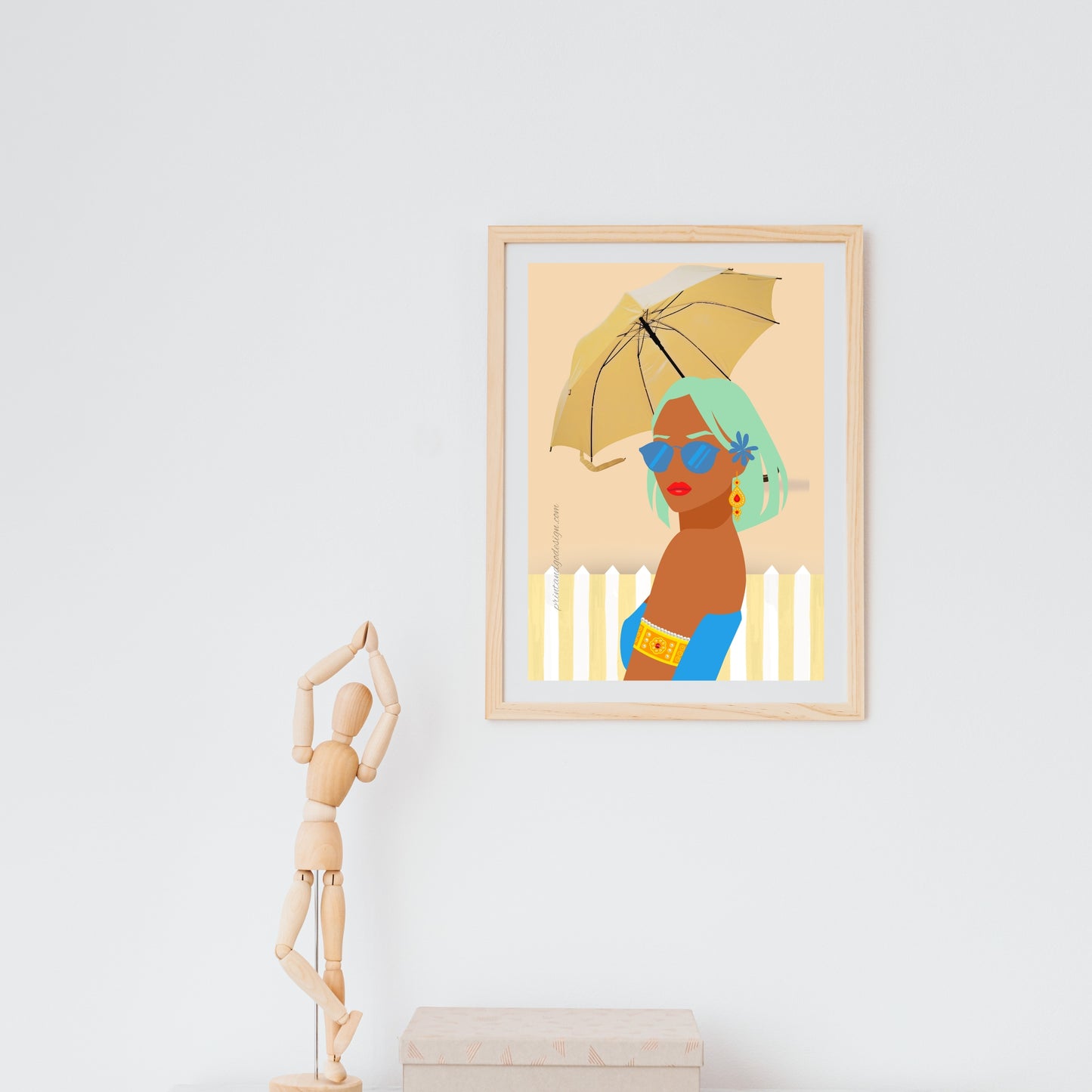 SET OF 2 | Black Girl Magic Wall Art | Melanin Illustration Prints Set | Boho Gallery Decor