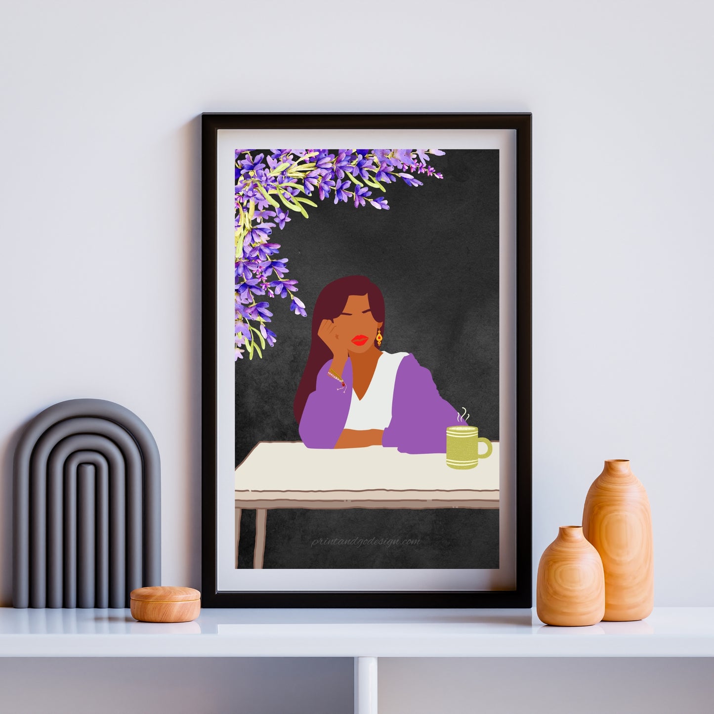SET OF 2 | Melanin Fashion Wall Prints | Black Woman Illustration Set | Modern Chic Decor