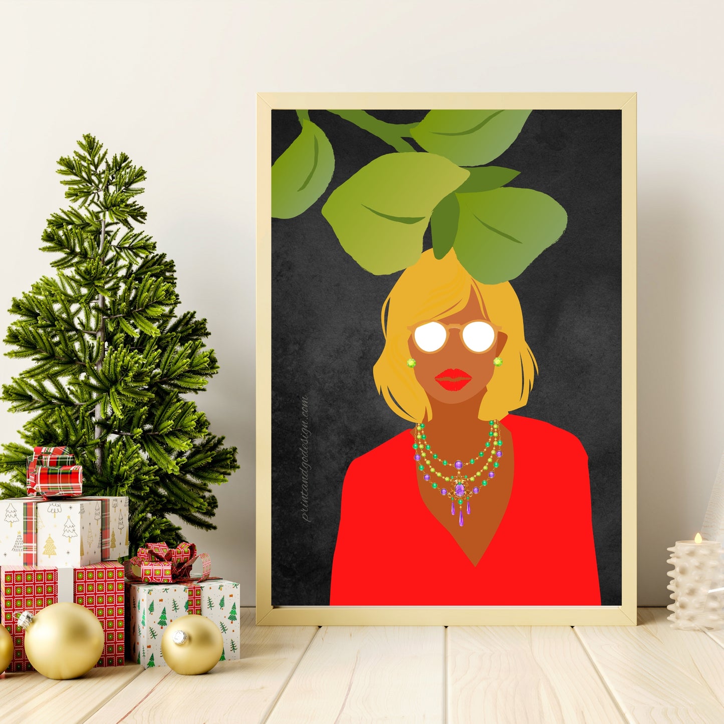 Bundle of 3 | Melanin Wall Art Set | 2 Prints + 1 Bonus Necklace Variation | African American Woman Fashion Illustration | Modern Boho Black Woman Gallery Wall Prints