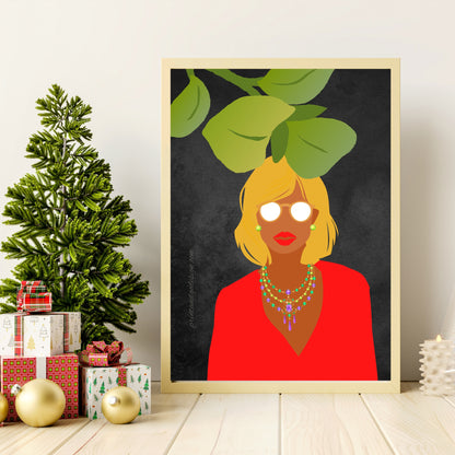 Bundle of 3 | Melanin Wall Art Set | 2 Prints + 1 Bonus Necklace Variation | African American Woman Fashion Illustration | Modern Boho Black Woman Gallery Wall Prints