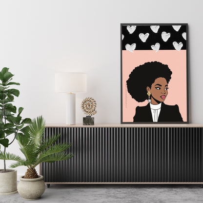 Melanin Wall Art Set of 2 | Black Woman Portrait Printable Art | African American Fashion Illustration | Modern Gallery Wall Decor | Instant Download