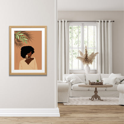 SET OF 2 | Black Woman Wall Art Prints | Melanin Fashion Illustration Set | Contemporary Boho Decor