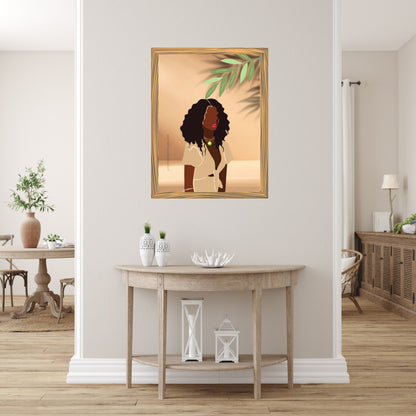 SET OF 2 | Black Woman Wall Art Prints | Melanin Fashion Illustration Set | Contemporary Boho Decor