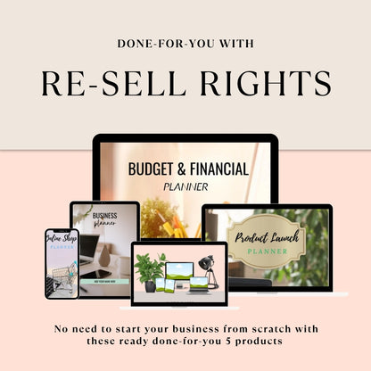 The Ultimate Digital Product Planner & 5 Business Planners & Mockup Bonus| with Re-Sell Rights to start selling immediately