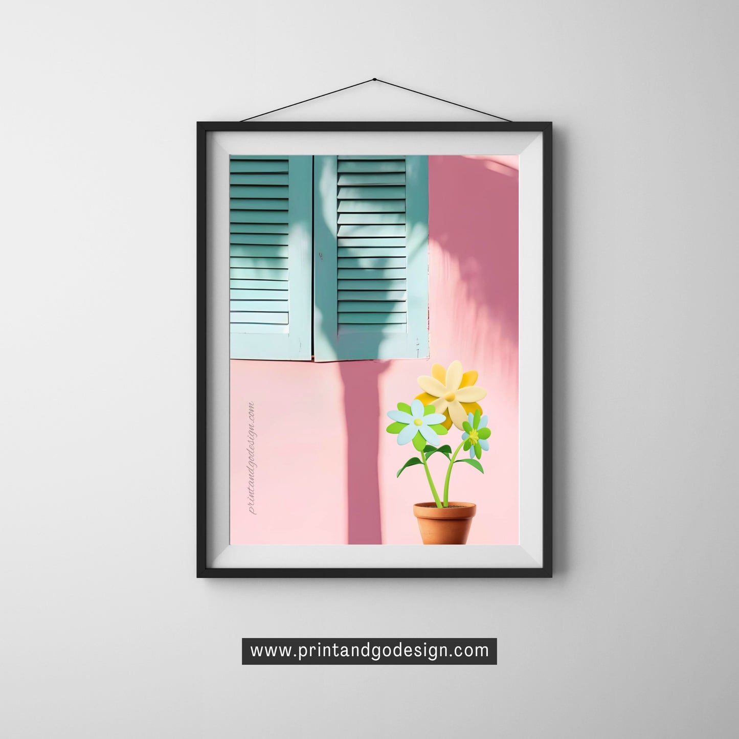 Pink Floral Wall Art Set of 3 | Mediterranean Door & Cactus Prints | Feminine Botanical Gallery Wall | Modern Printable Decor | Instant Download