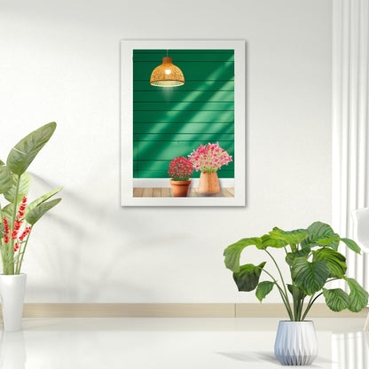 Botanical Window Wall Art Set of 2 | Floral Window Printable Decor | Green Wall Botanical Prints | Modern Gallery Wall Art