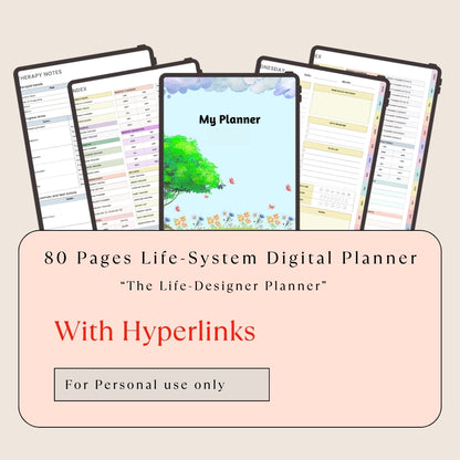 The Ultimate Life-System Digital Planner | 80+ Hyperlinked Pages | Compatible with GoodNotes, Noteshelf, Xodo & PDF for GoodNotes & iPad