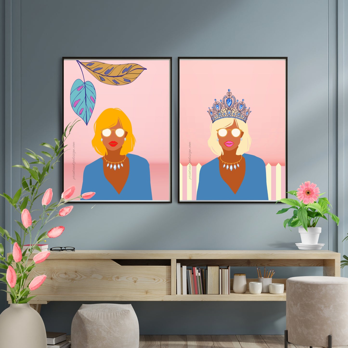 SET OF 3 | African American Fashion Wall Art | Melanin Illustration Prints | Chic Gallery Decor