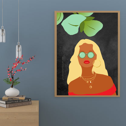 Bundle of 3 | Melanin Wall Art Set | 2 Prints + 1 Bonus Necklace Variation | African American Woman Fashion Illustration | Modern Boho Black Woman Gallery Wall Prints